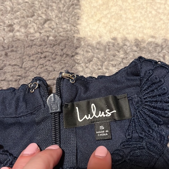 NWT Lulu’s Navy Blue Love Poem Mini Dress - Picture 11 of 16